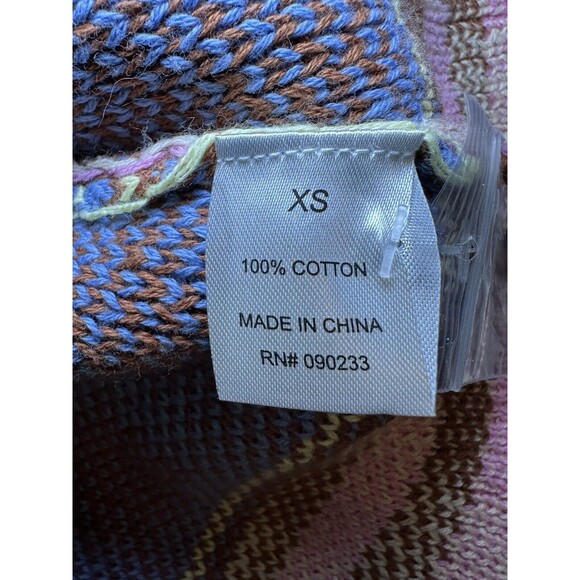 PacSun LA Hearts Multicolor‎ Colorblock Cozy Oversized Crop Cardigan Women's XS - Picture 9 of 12